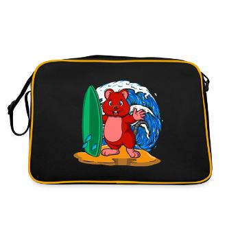 Quokka amoureux Quokka Whisperer Animal Surfer - Sac Retro - noir/or - Dos