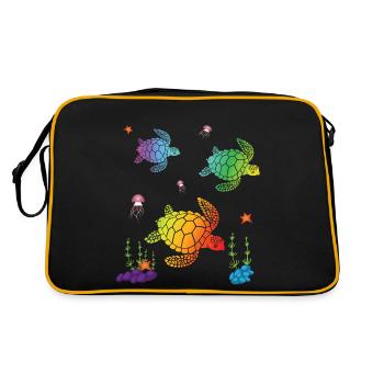 TORTUES DE MER COLORÉES - Sac Retro - noir/or - Dos