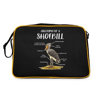 Shoebill Bird Ornithologist Forest I Gift - Retro Bag - black/gold - Back