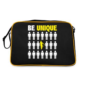 Bocce Ball, Be Unique, Funny Bocci - Retro Tasche - Schwarz/Gold - Hinten