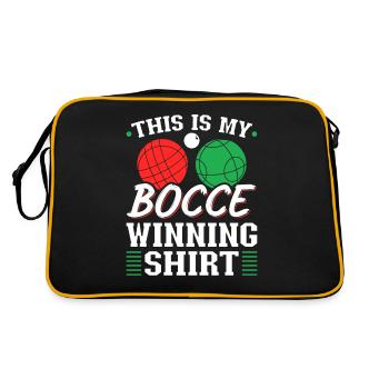 This Is My Bocce Ball Winning Shirt, Funny Bocci - Retro Tasche - Schwarz/Gold - Hinten