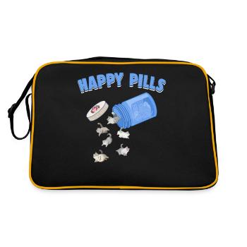Happy Pills British Shorthair Cat Funny Kitten - Sac Retro - noir/or - Dos