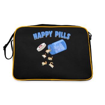 Happy Pills Exotic Shorthair Cat Funny Kitten Love - Sac Retro - noir/or - Dos
