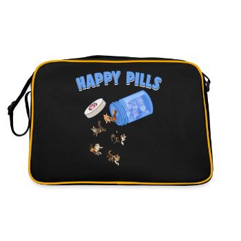 Happy Pills Maine Coon Cat Drôle d’Amant Chaton - Sac Retro - noir/or - Dos