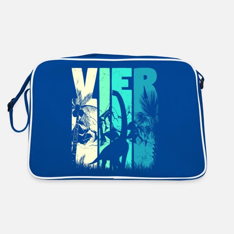 Brachiosaurus 4 Jahre Alt Junge 4. Geburtstag Retro Tasche