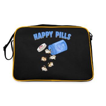 Happy Pills Scottish Fold Cat Drôle d’Amant Chaton - Sac Retro - noir/or - Dos