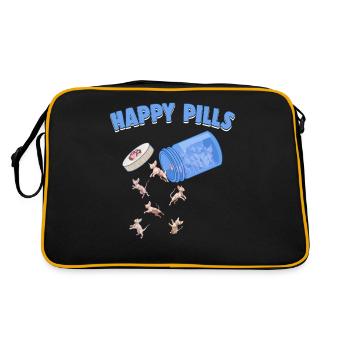 Pilules Happy Sphynx Chat Drôle Chaton Amant Félin - Sac Retro - noir/or - Dos