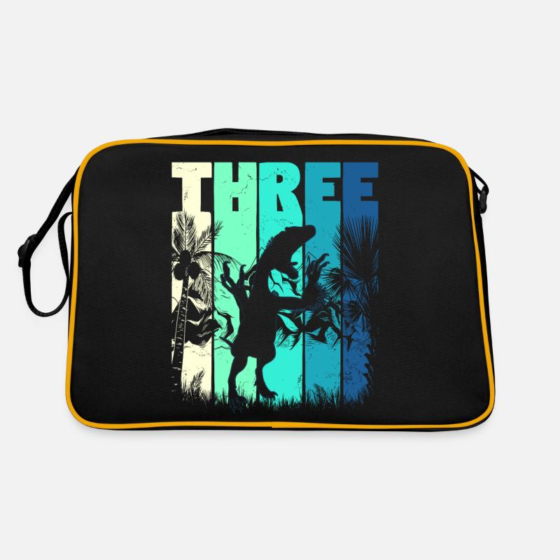 Deinonychus 3 years old boy 3rd birthday Retro Bag