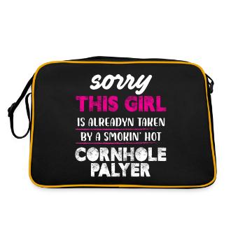 Désolé, cette fille est prise par un trou de maïs fumé chaud - Sac Retro - noir/or - Dos