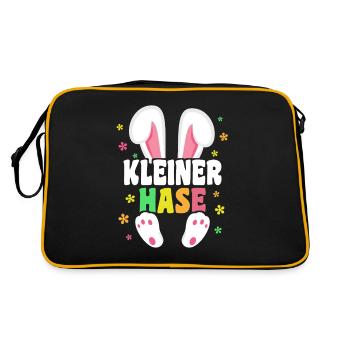 Kleiner Hase Ostern Osterhase Hasenohren - Retro Tasche - Schwarz/Gold - Hinten