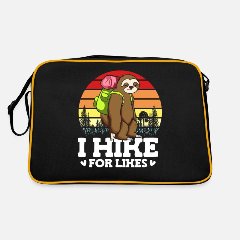 I Hike For Likes Wildlife Sloth Hiker Backpacker Retro Tasche