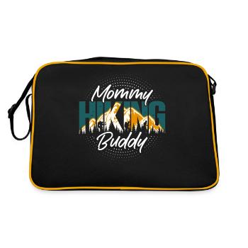 Mom hiking comrade mountain hiker mother camper - Retro Bag - black/gold - Back