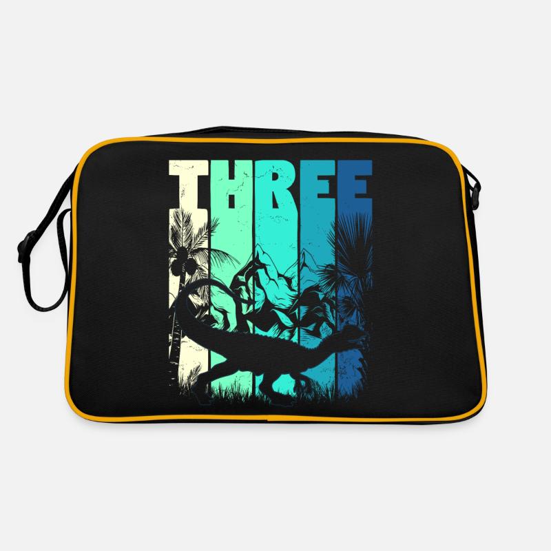 Dilophosaurus 3 years old Boy 3rd birthday Retro Bag