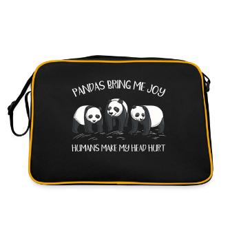 Les pandas me rendent heureux - Sac Retro - noir/or - Dos