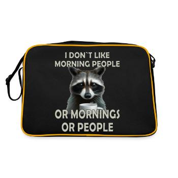 I don ́t like Morning People And Mornings Raccoon - Retro Bag - black/gold - Back