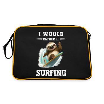 Je suis assez je vais surfer Windsurfer en disant - Sac Retro - noir/or - Dos