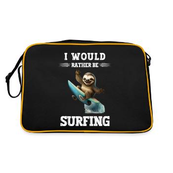 Je suis assez je vais surfer Windsurfer en disant - Sac Retro - noir/or - Dos