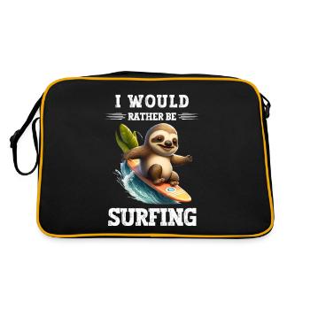 Je suis assez je vais surfer Windsurfer en disant - Sac Retro - noir/or - Dos