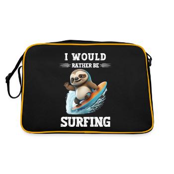 Je suis assez je vais surfer Windsurfer en disant - Sac Retro - noir/or - Dos