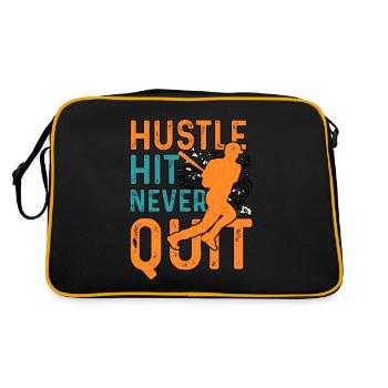 Hustle Hit Never Quit Baseball - Sac Retro - noir/or - Dos