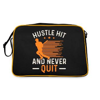 Hustle Hit et n’abandonnez jamais le baseball - Sac Retro - noir/or - Dos