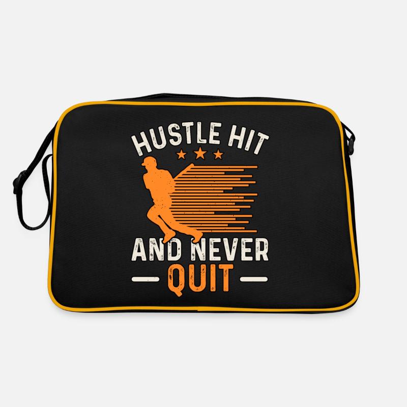 Hustle Hit And Never Quit Baseball Retro Bag