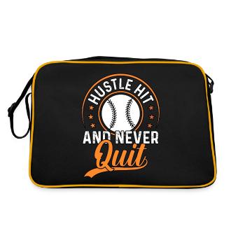 Hustle Hit et n’abandonnez jamais le baseball - Sac Retro - noir/or - Dos