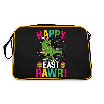 Happy East Rawr Pâques T-Rex - Sac Retro - noir/or - Dos