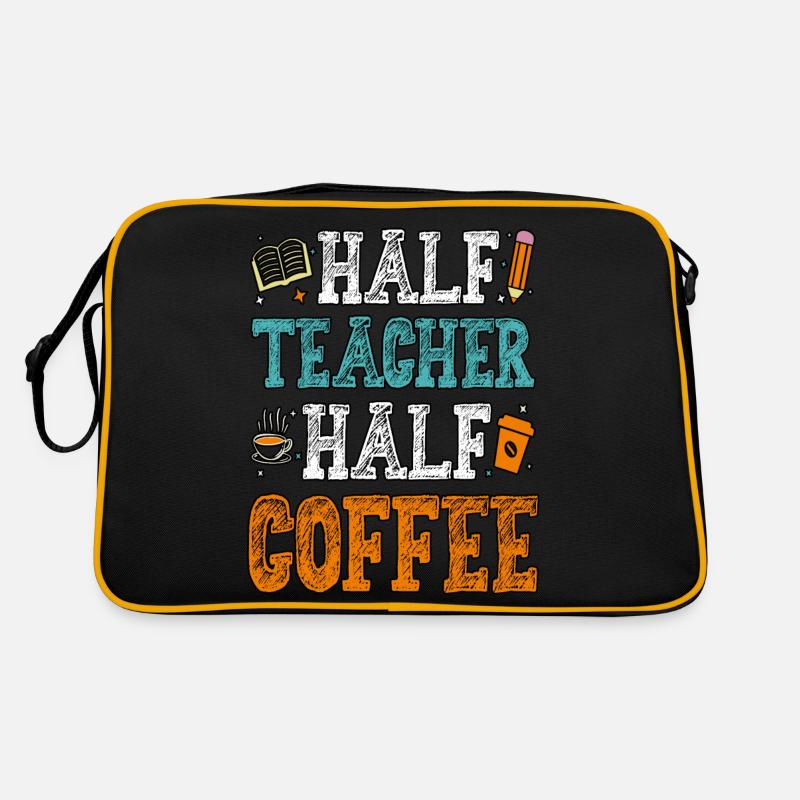 Moitié enseignant Moitié professeur de café Sac Retro