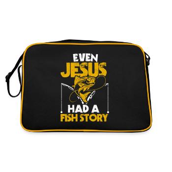 Même Jésus avait une histoire de Poissons mignonne - Sac Retro - noir/or - Dos