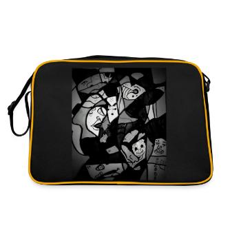 Chaos face - Retro Tasche - Schwarz/Gold - Hinten