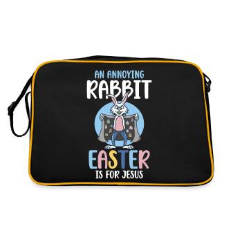 Un lapin agaçant Pâques est pour Jésus - Sac Retro - noir/or - Dos