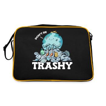 Don't Be Trashy Garbage Pollution Earth Day - Retro Bag - black/gold - Back