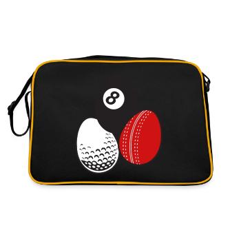 Queue Sport Billard Cricket Golf Ostereier Bälle - Retro Tasche - Schwarz/Gold - Hinten