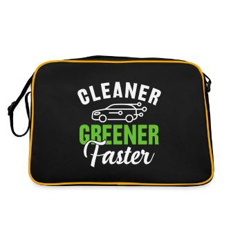 Electric vehicles cleaner, greener and faster - Retro Bag - black/gold - Back