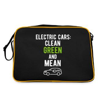 Electric vehicle electric cars clean green - Retro Bag - black/gold - Back