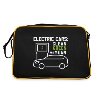 Electric vehicle electric cars clean green - Retro Bag - black/gold - Back