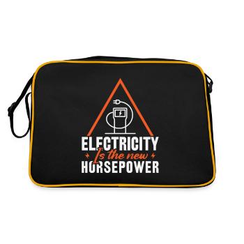 Electric vehicles Electricity is the new horsepower - Retro Bag - black/gold - Back