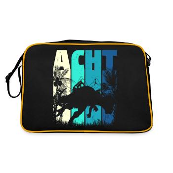 Pachycephalosaurus 8 Jahre Alt Junge 8. Geburtstag - Retro Tasche - Schwarz/Gold - Hinten