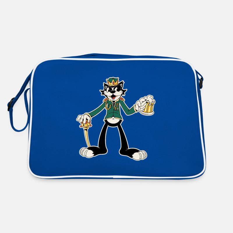 cat drinking beer Retro Bag