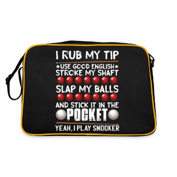 Hommes Snooker Drôle - Sac Retro - noir/or - Dos