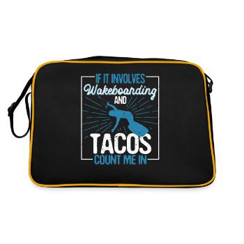 Quand il s’agit de wakeboard et de tacos, je suis là - Sac Retro - noir/or - Dos
