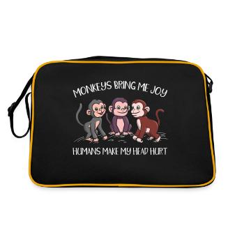Animal Monkey Wildlife Monkey Whisperer - Retro Bag - black/gold - Back