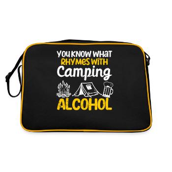 Vous savez ce qui rime avec alcool de camping - Sac Retro - noir/or - Dos