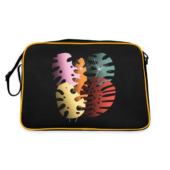 Monstera quitte Boho Design Boho Monstera - Sac Retro - noir/or - Dos