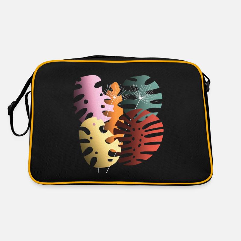 Monstera Leaves Boho Design Boho Monstera Retro Bag