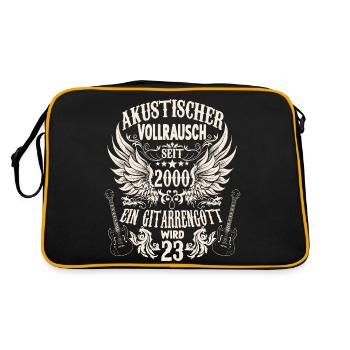 Gitarren Rocker Geburtstag Band Jahrgang 2000 - Retro Tasche - Schwarz/Gold - Hinten