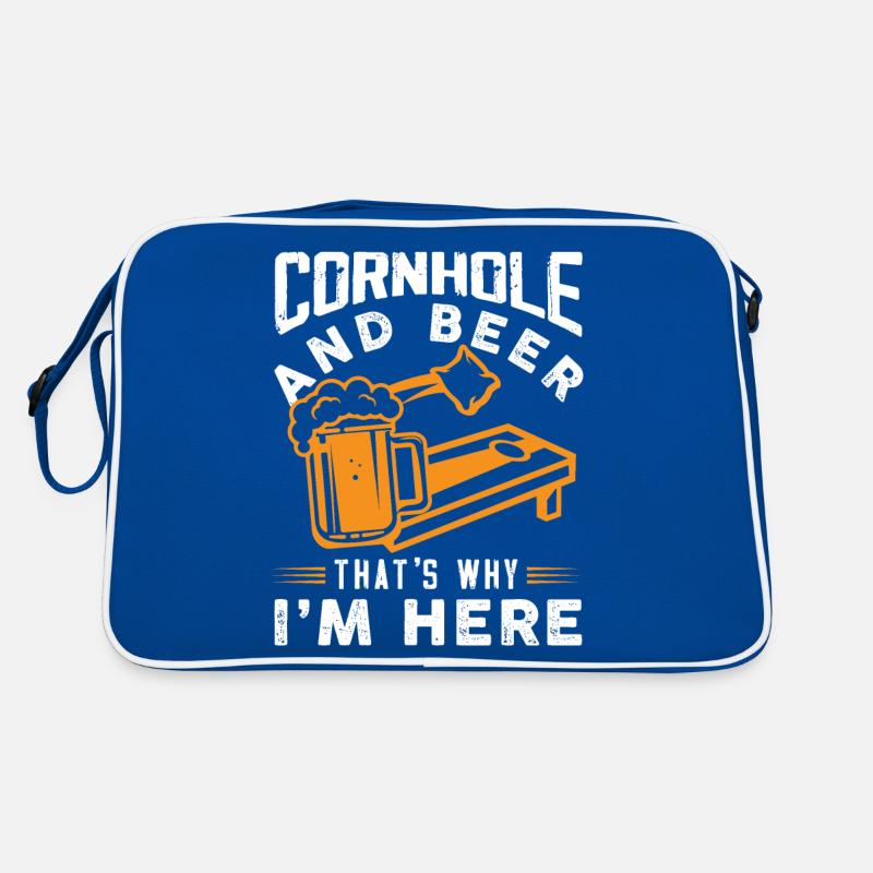Cornhole and Beer That's Why I'm Here Retro Tasche