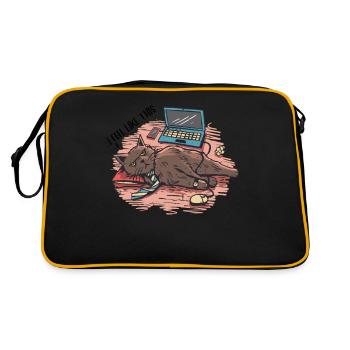 Es Ist Gut, Mir Geht's Gut, Alles Ist Gut, - Retro Tasche - Schwarz/Gold - Hinten