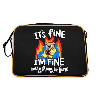 Es Ist Gut, Mir Geht's Gut, Alles Ist Gut, - Retro Tasche - Schwarz/Gold - Hinten